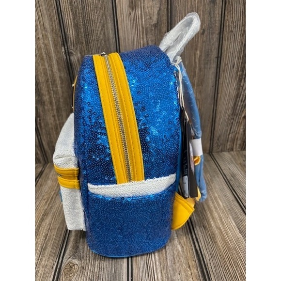Loungefly NFL Los Angeles Chargers Loungefly Sequin Mini Backpack and Wallet - Picture 5 of 6